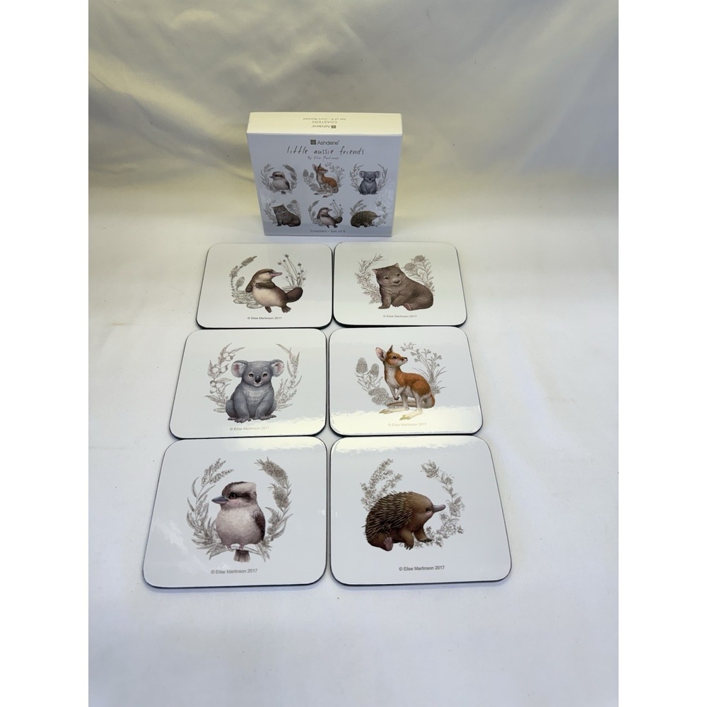 Ashdene "Little Aussie Friends" By Elise Martinson Coaster Set Of 6